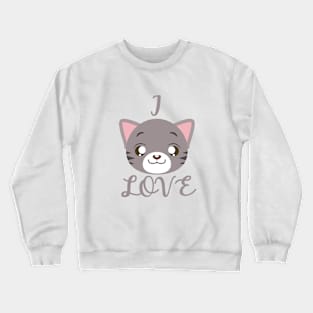 I LOVE CATS, COOL Crewneck Sweatshirt